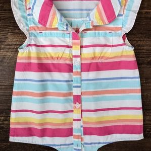 Gymboree Rainbow Stripe Tie Front Top